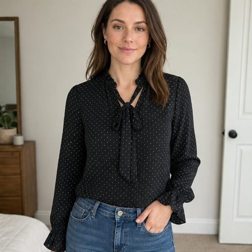 Ivory Button Blouse - Picture 2 of 6